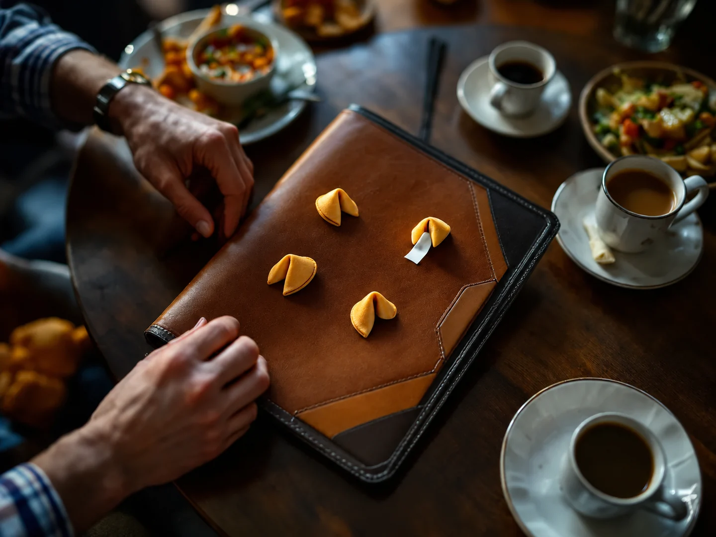 Biscuit porte-bonheur servi avec l’addition